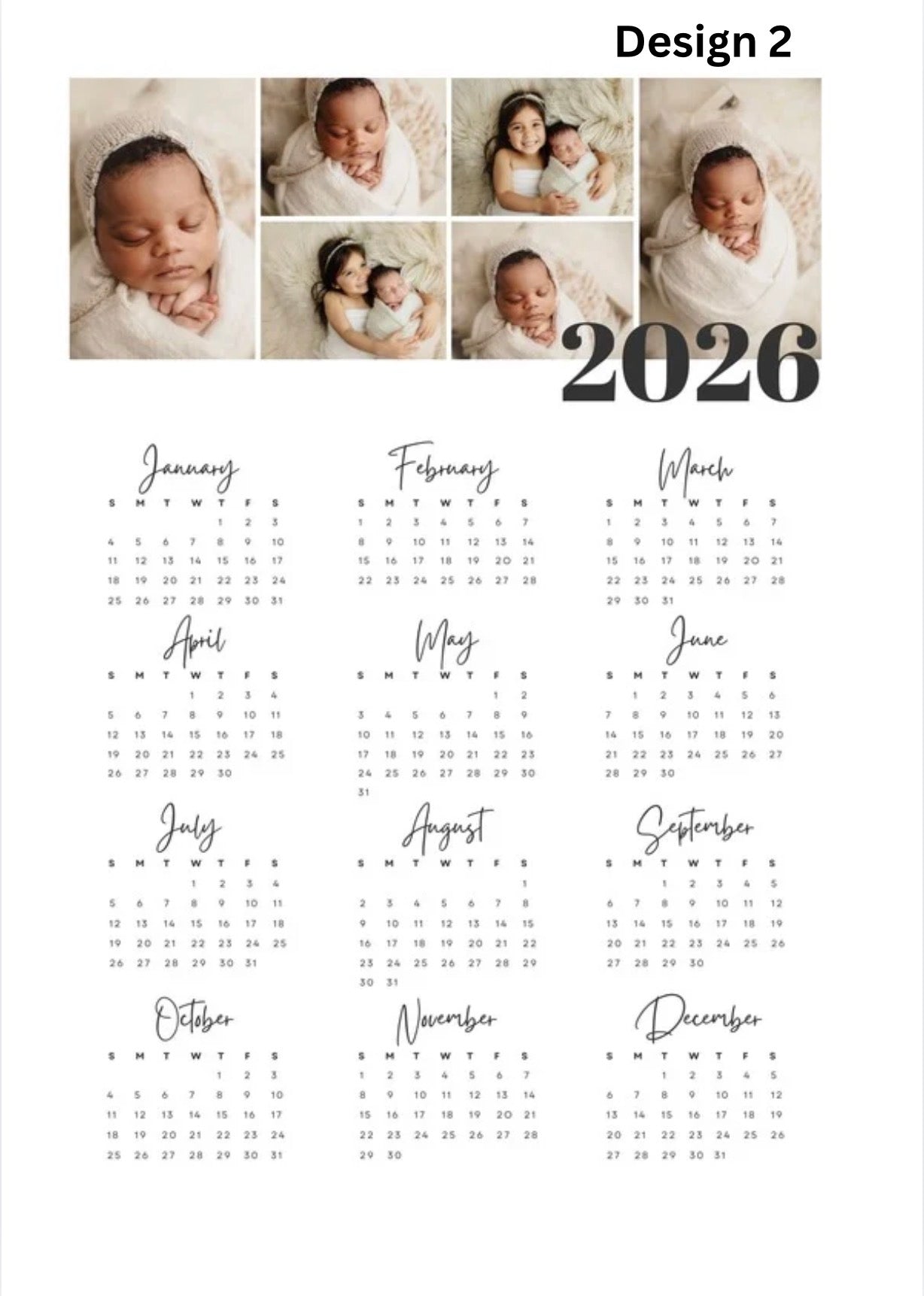 2026 Photo Calendar Magnet