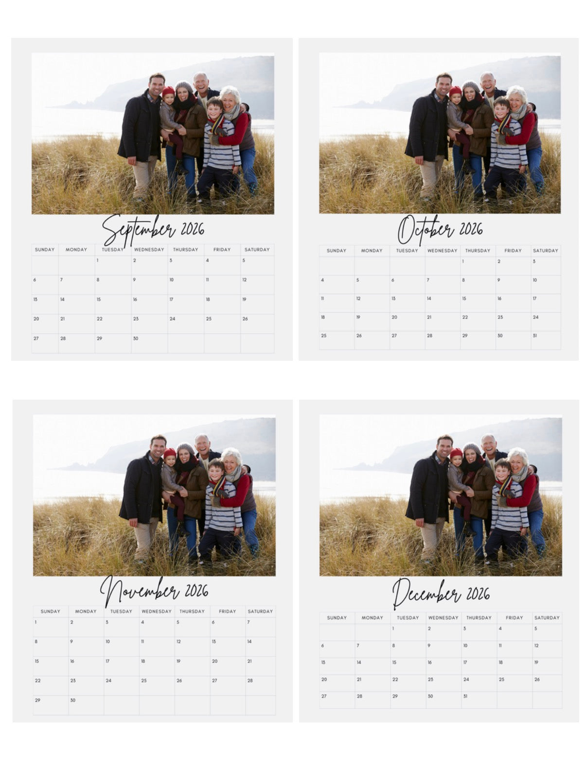 2026 12-Month Calendar Magnet Set