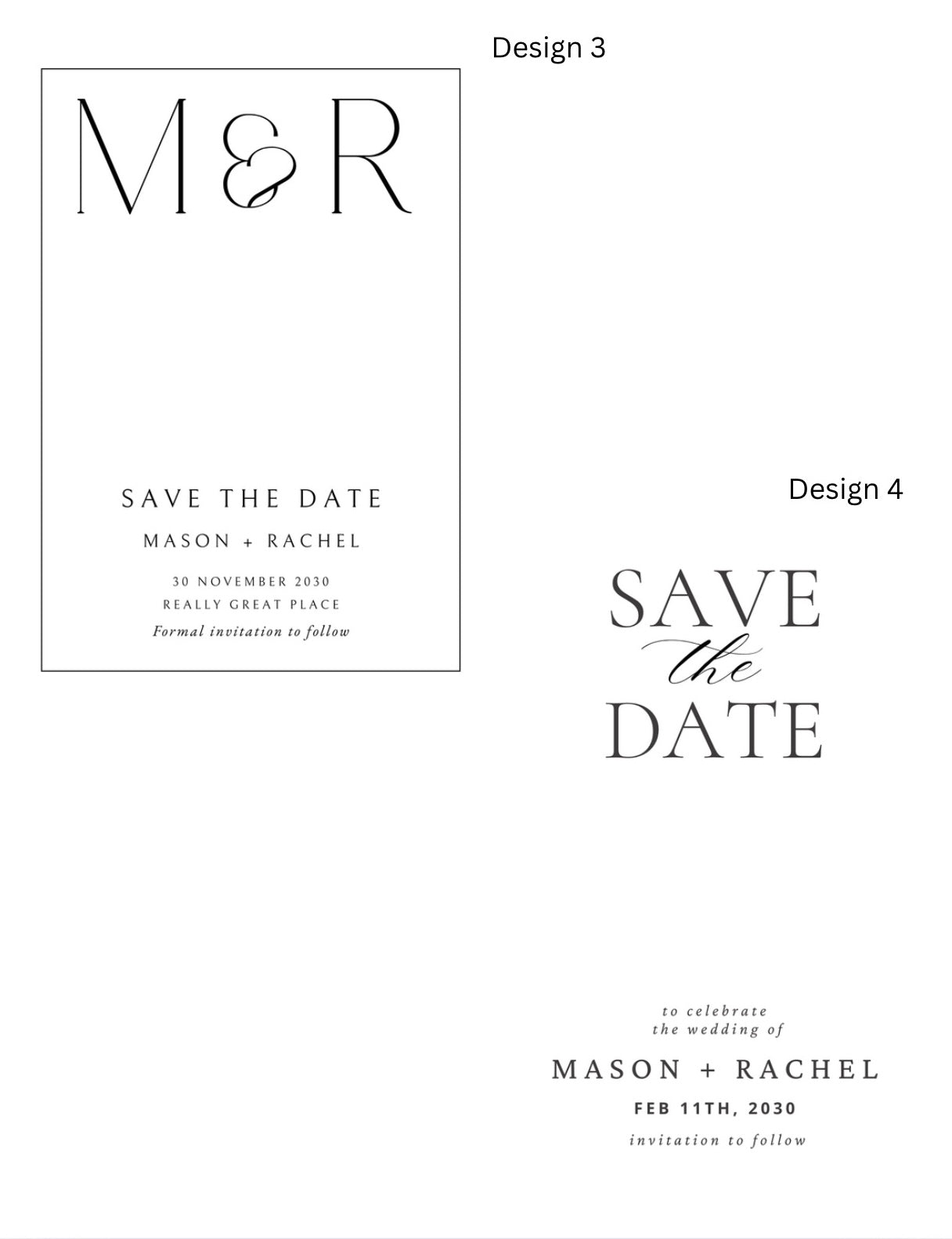 Cardstock Save the Date + Custom Square Magnet