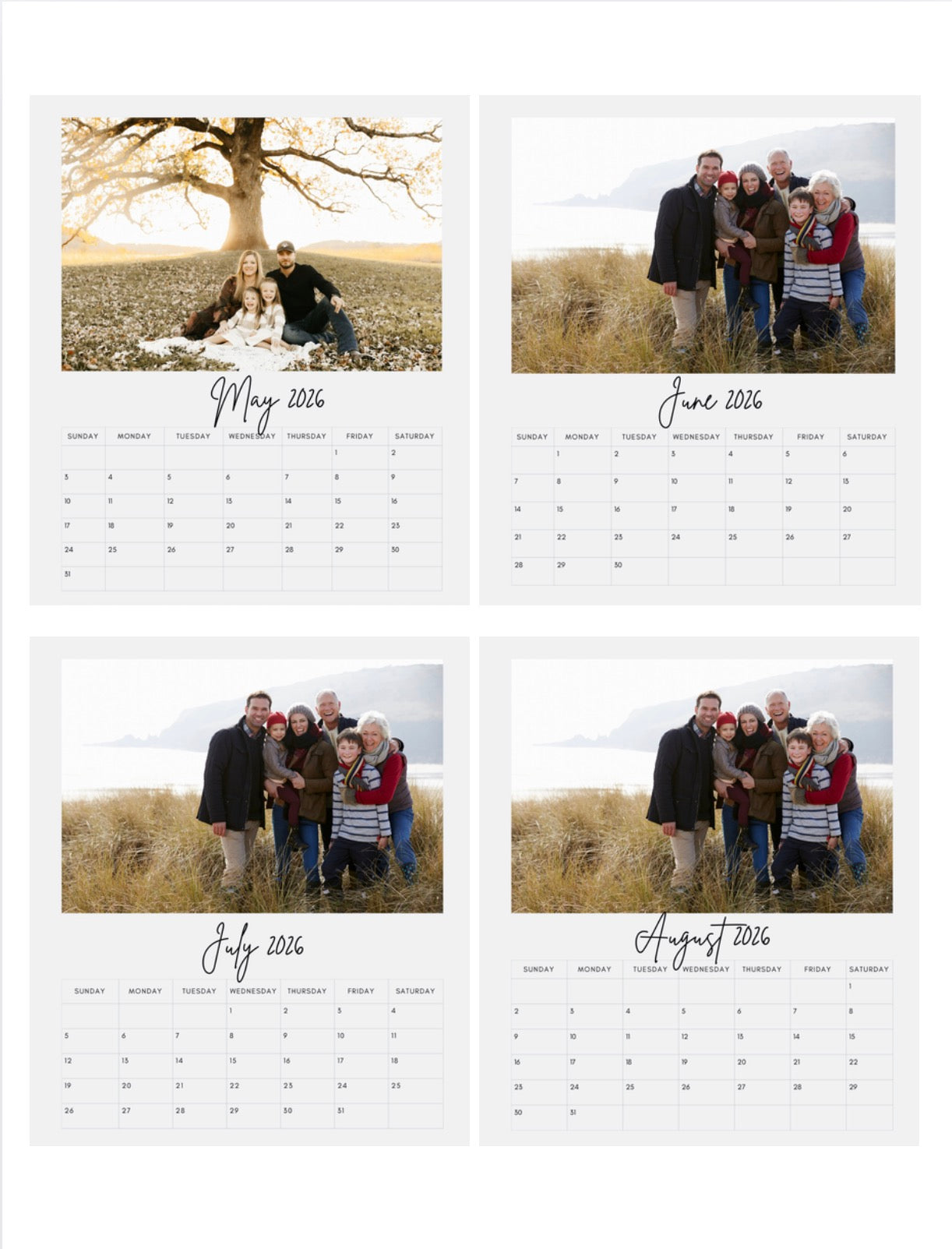 2026 12-Month Calendar Magnet Set