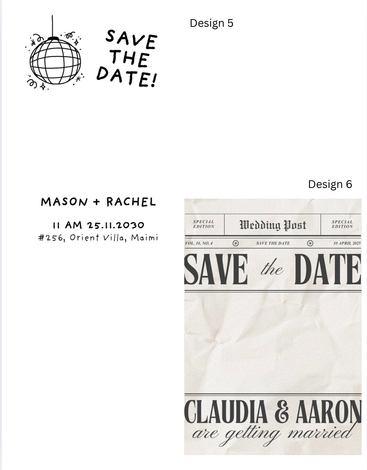 Cardstock Save the Date + Custom Square Magnet